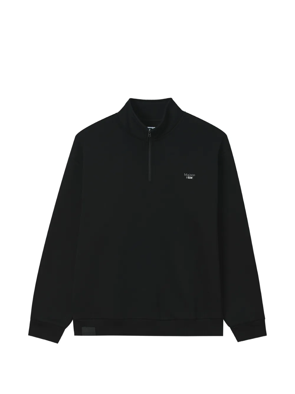 Izzue Quarter-zip Embroidered-logo Sweatshirt In Black