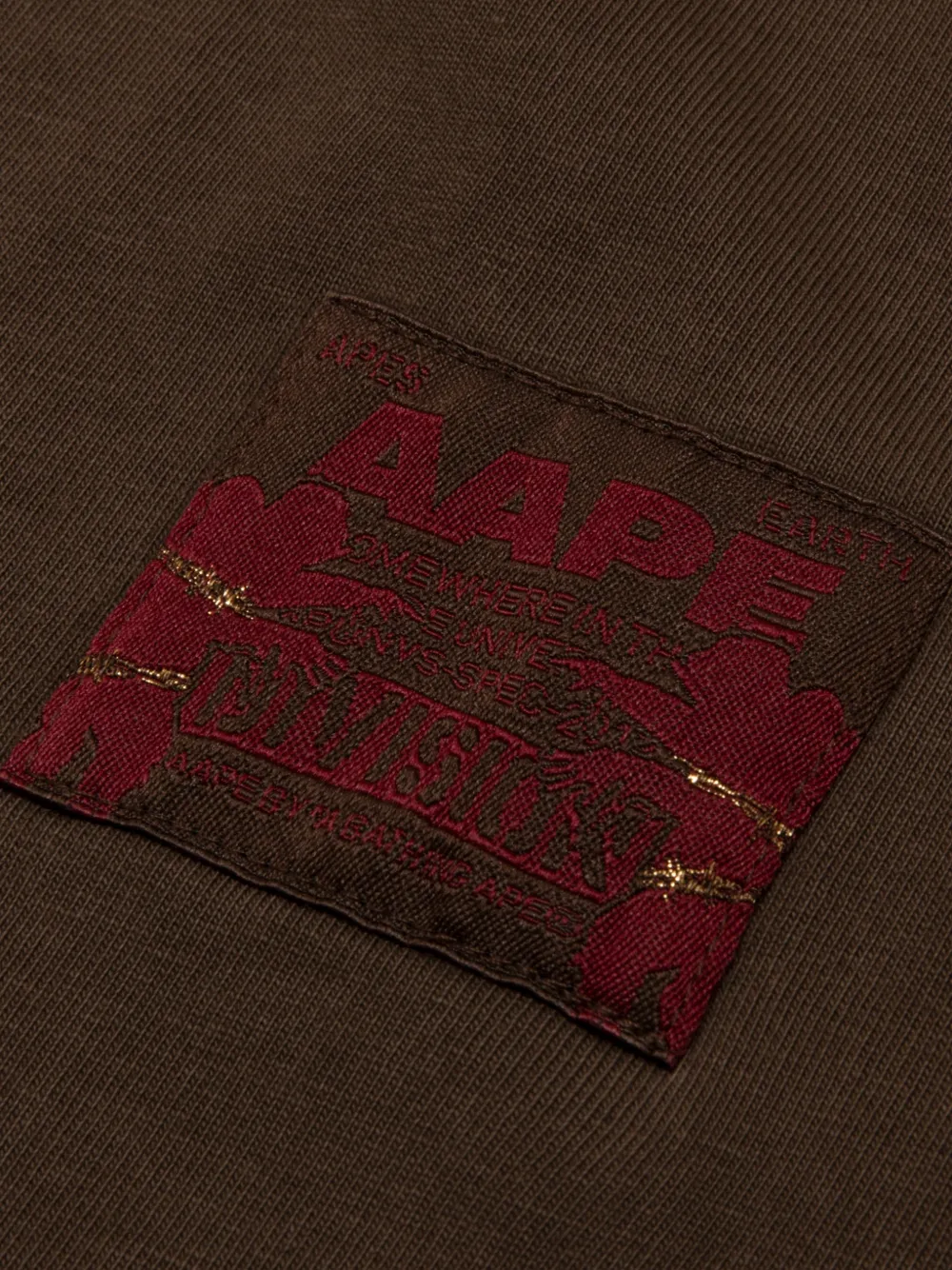 AAPE BY *A BATHING APE T-shirt met logopatch Bruin