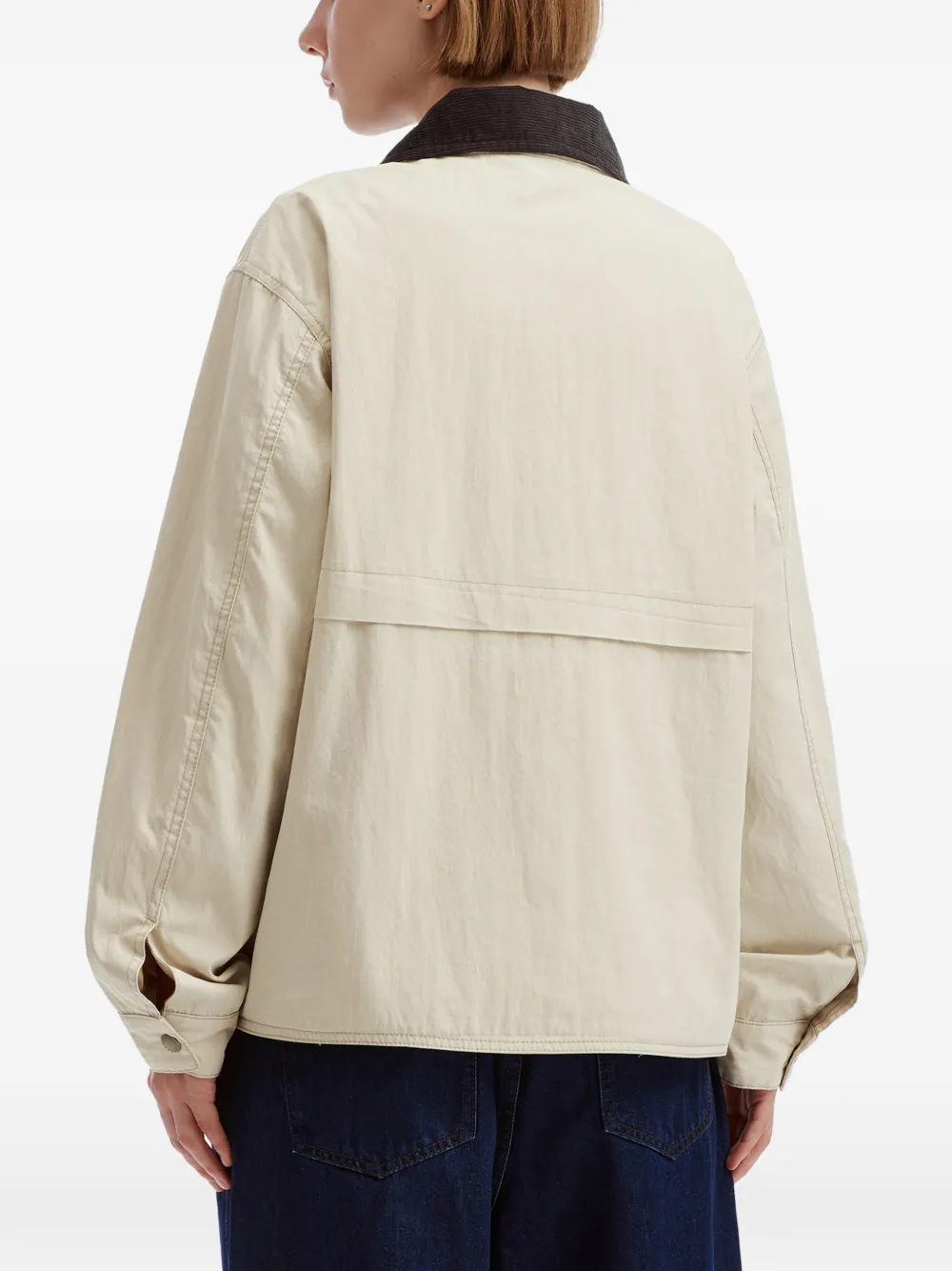FINGERCROXX Jack met logopatch en ribfluwelen kraag Beige