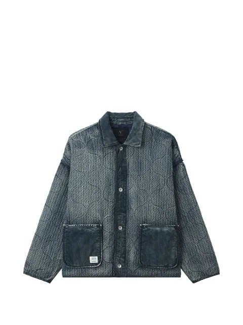 FIVE CM quilted corduroy-panelled jacket