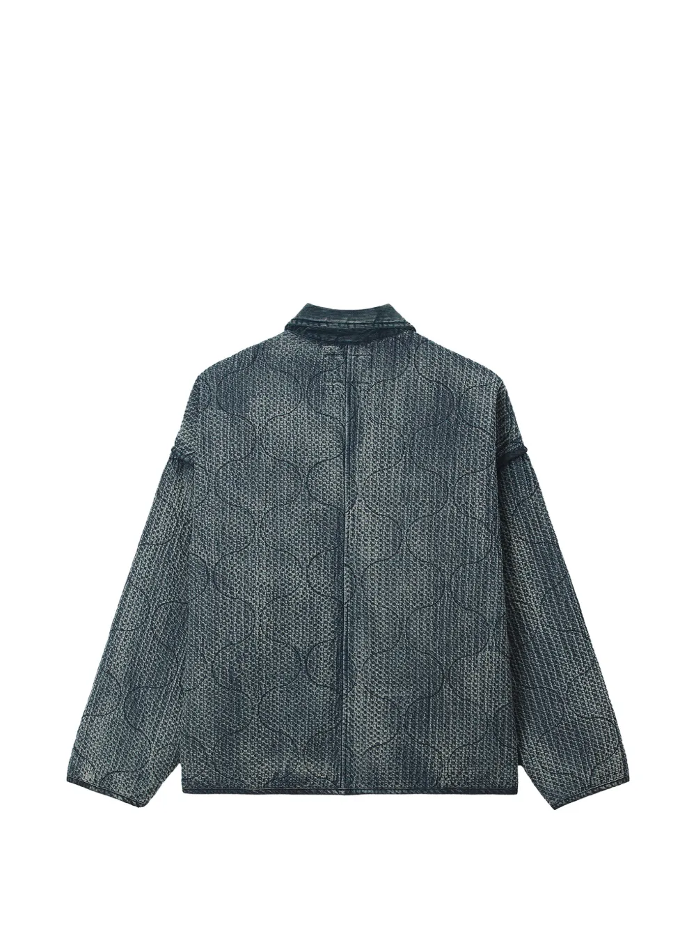 FIVE CM Gewatteerd jack met ribfluwelen vlakken Blauw