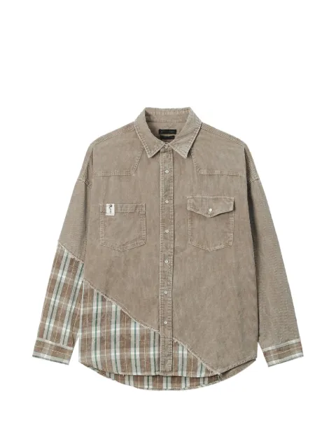 FIVE CM patchwork corduroy shirt