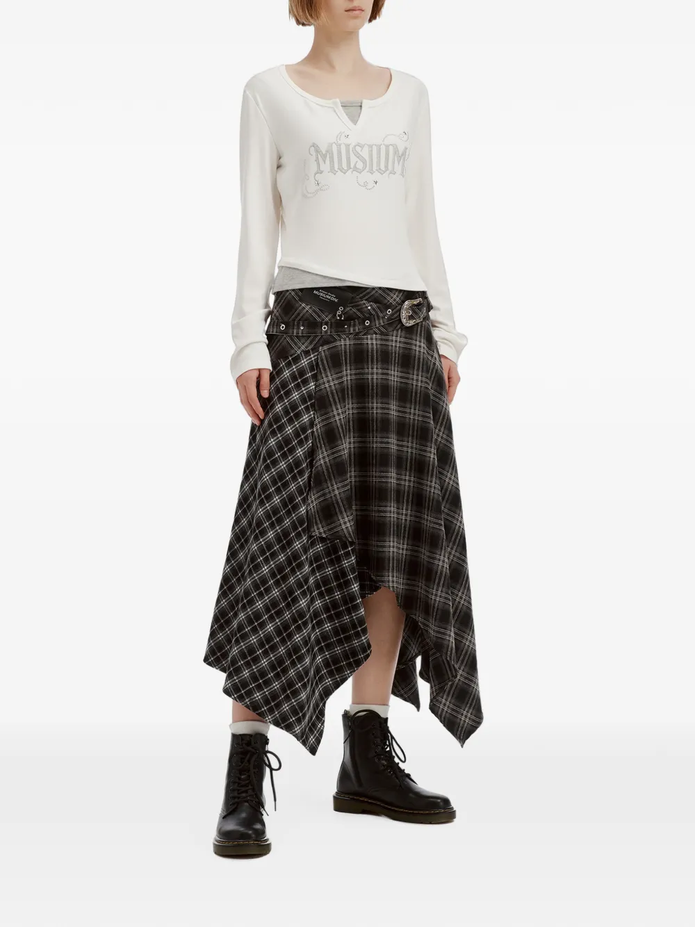 Musium Div. Logo-print Layered-effect T-shirt In White