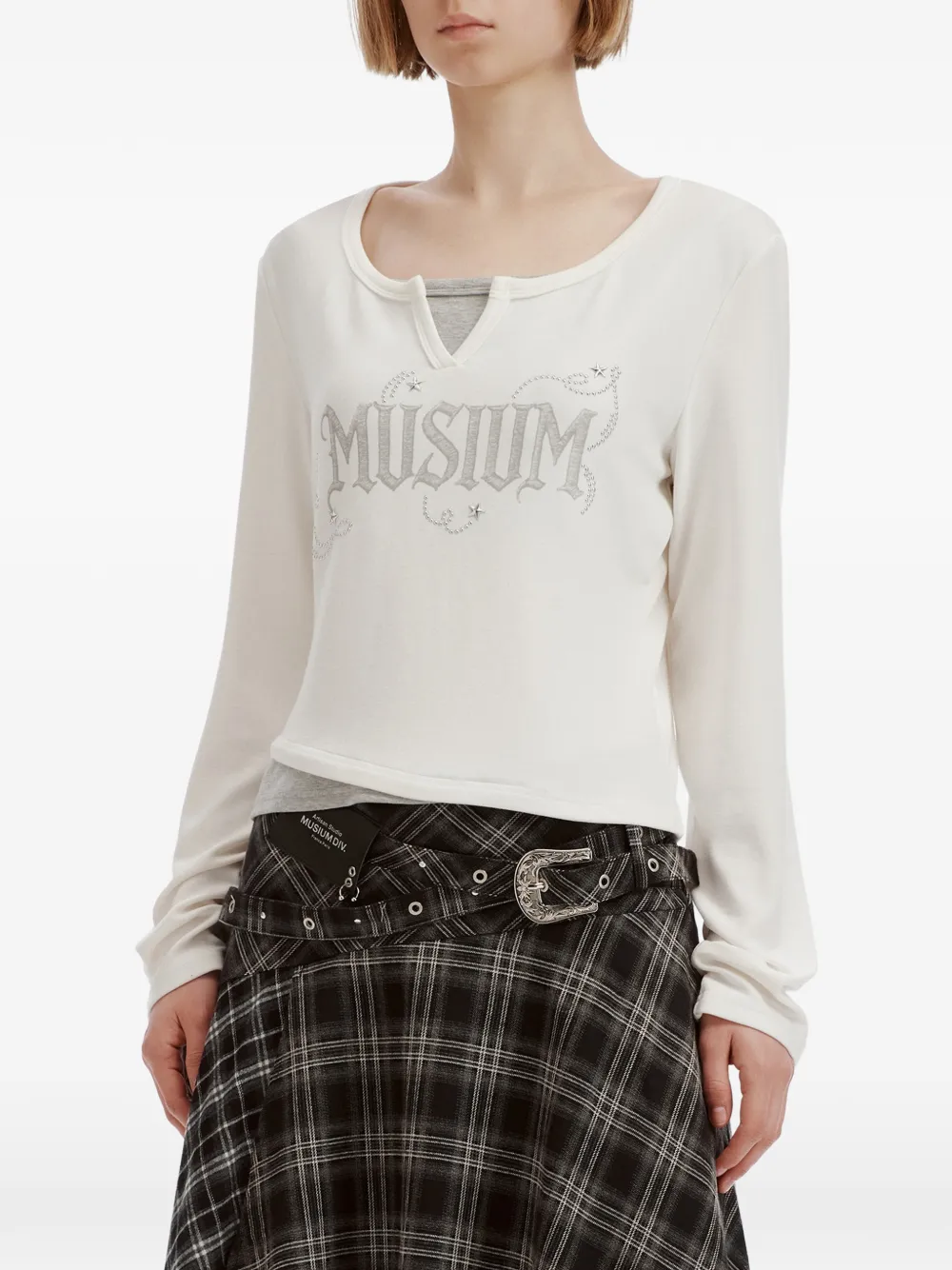 Musium Div. Logo-print Layered-effect T-shirt In White
