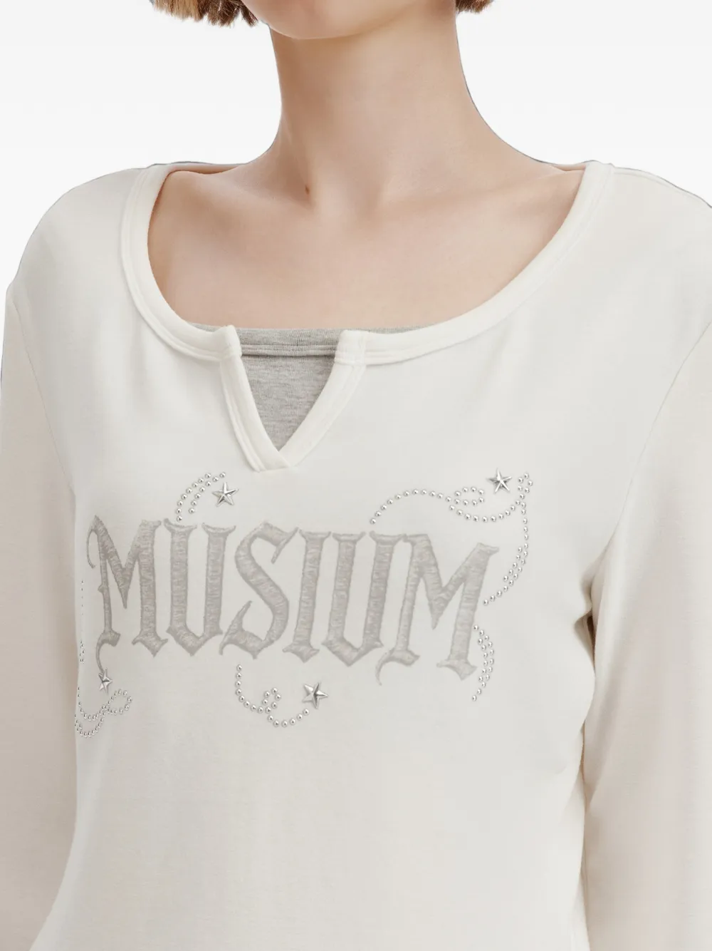 Musium Div. Logo-print Layered-effect T-shirt In White