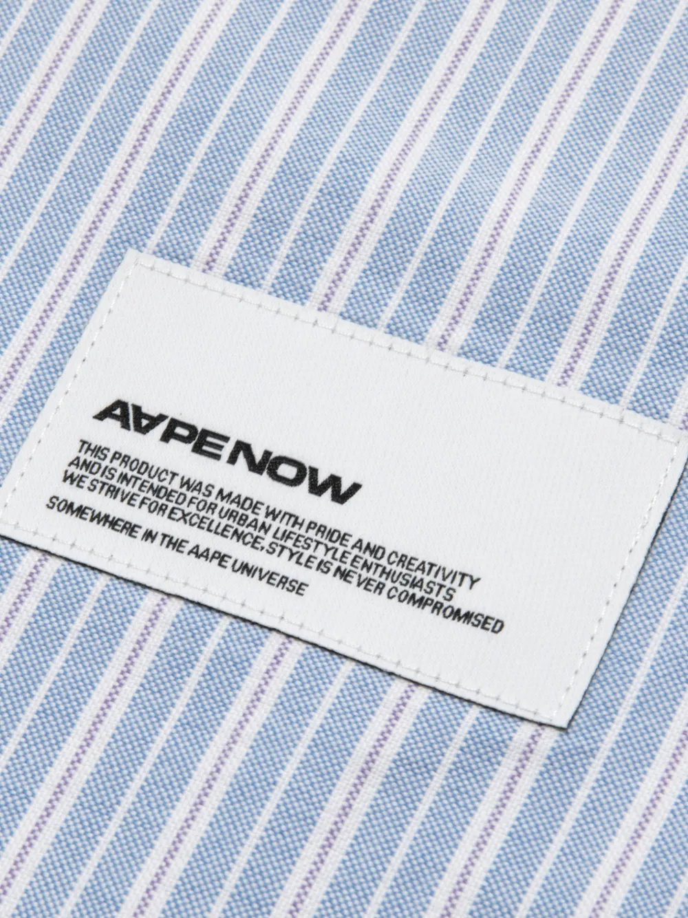 AAPE BY *A BATHING APE Overhemd met logo-patch en verticale streep Blauw