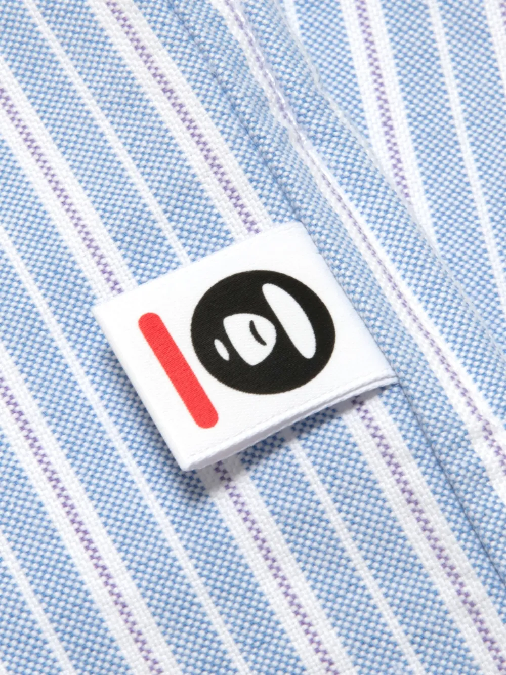 AAPE BY *A BATHING APE Overhemd met logo-patch en verticale streep Blauw