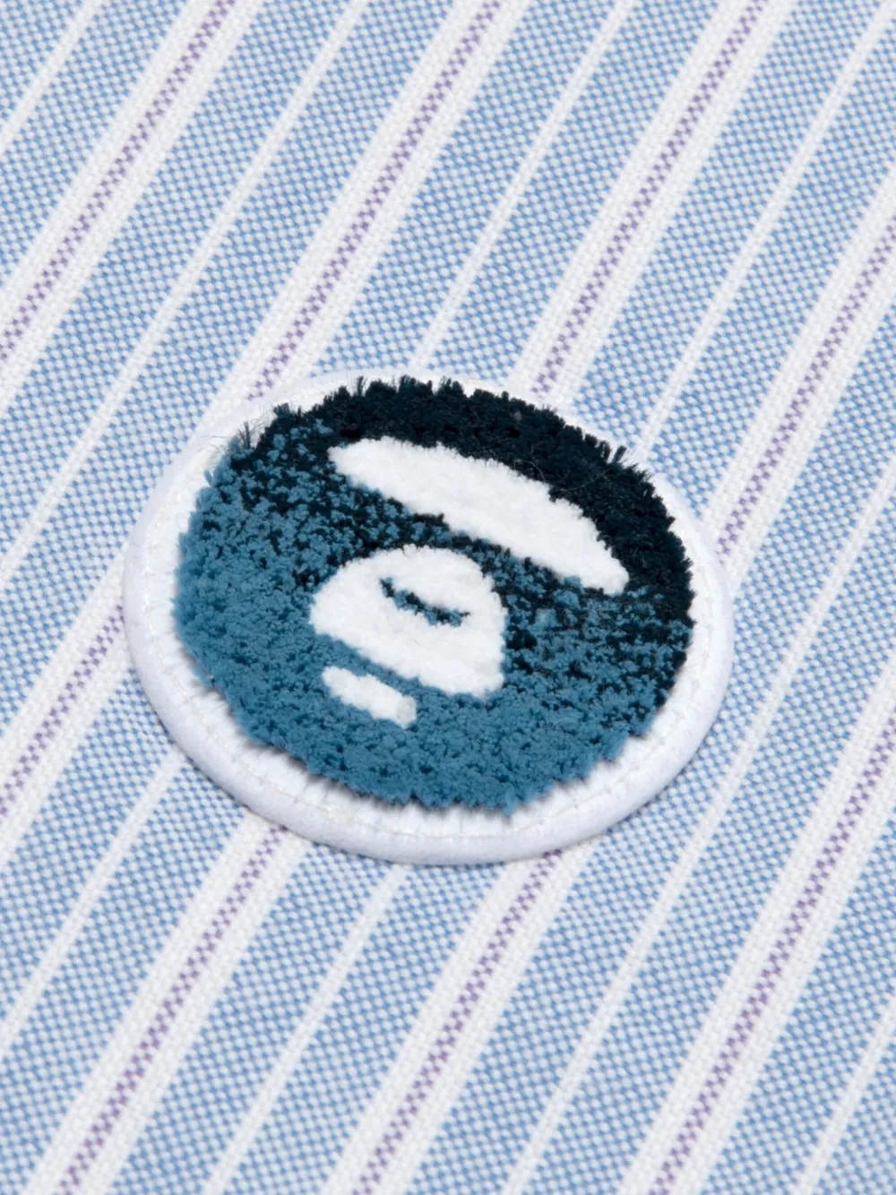 AAPE BY *A BATHING APE Overhemd met logo-patch en verticale streep Blauw