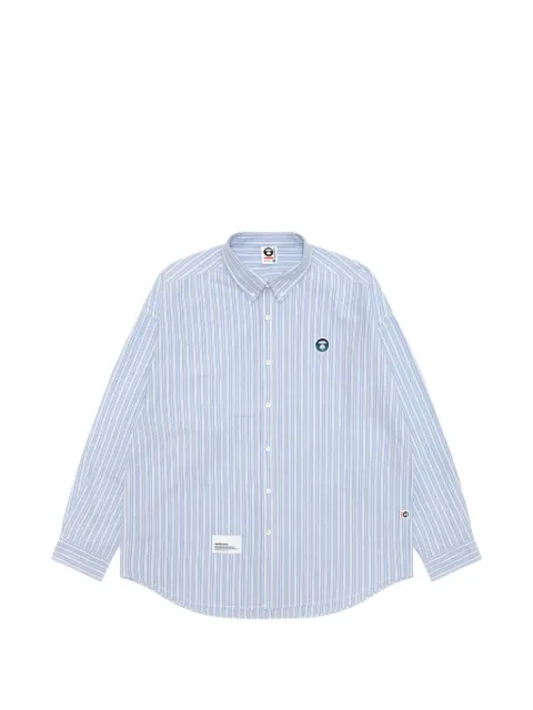 AAPE BY *A BATHING APE® vertical-stripe logo-patch shirt