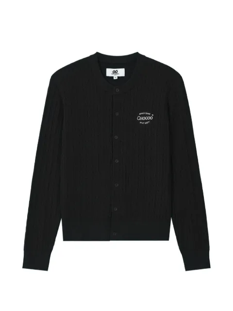 CHOCOOLATE cable-knit logo-embroidered cardigan