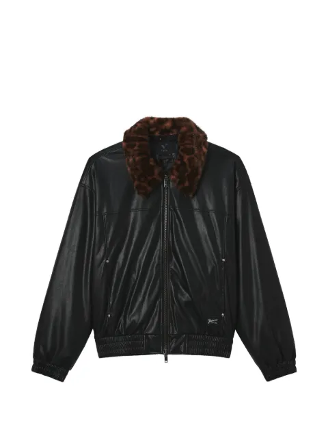 FIVE CM leopard-print-collar jacket