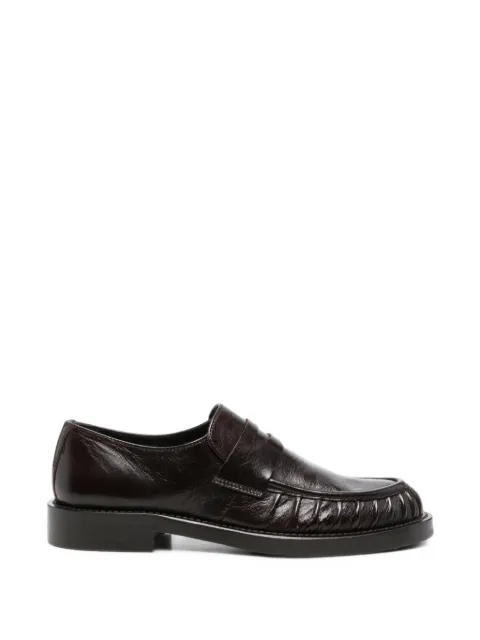 GUGLIELMO ROTTA mocassins en cuir à fronces