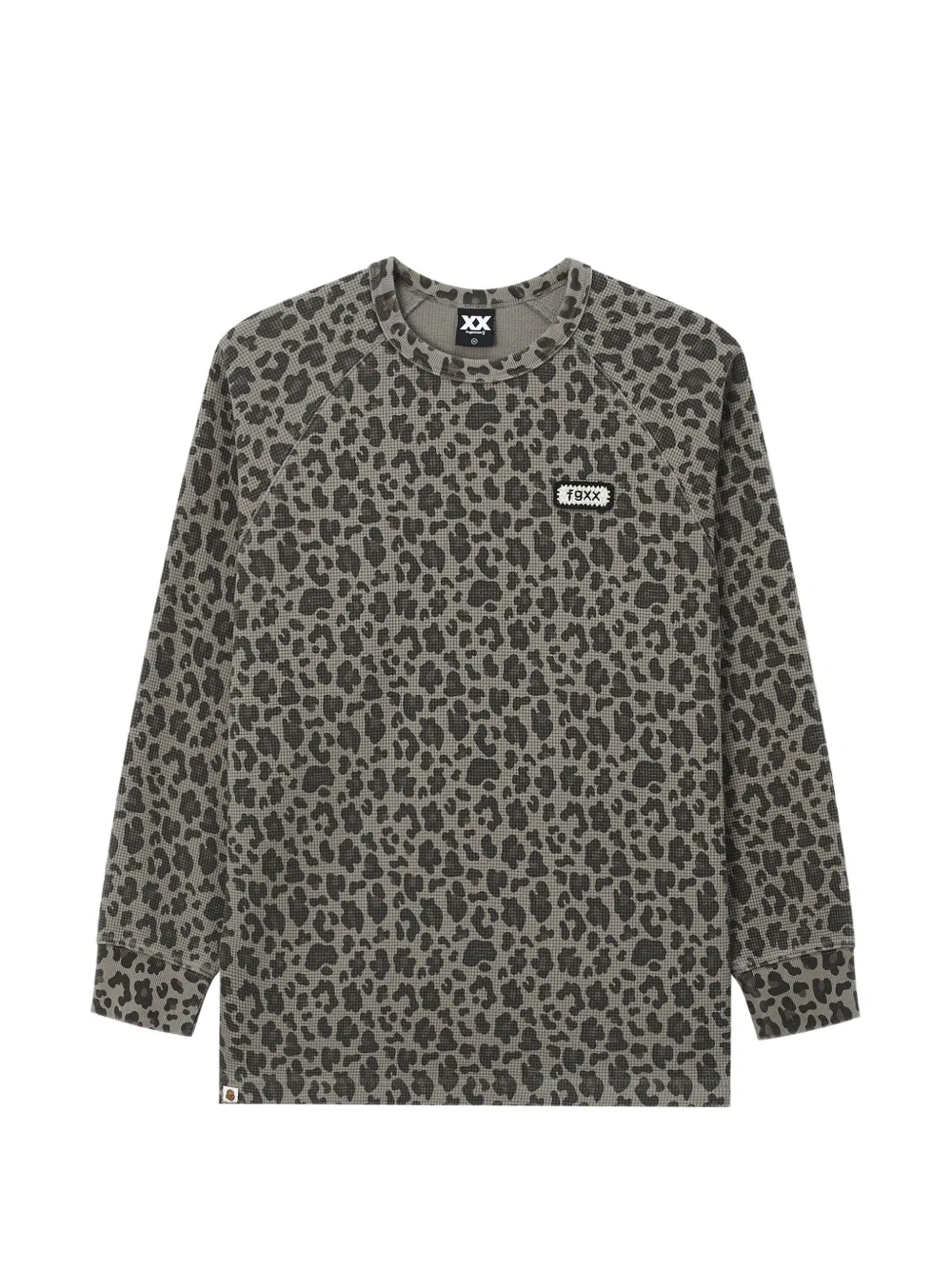 Fingercroxx Leopard-print Waffle-knit T-shirt In Grey