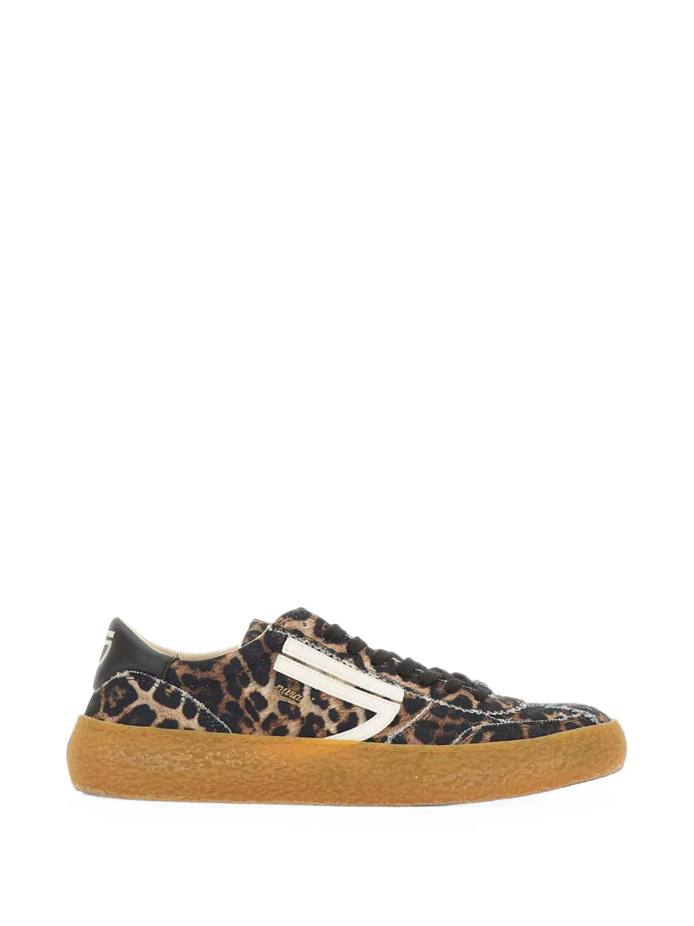Puraai leopard-print frayed sneakers - Marrone