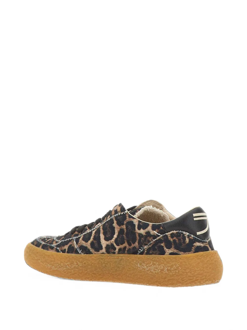 Puraai Sneakers met luipaardprint en franje Bruin