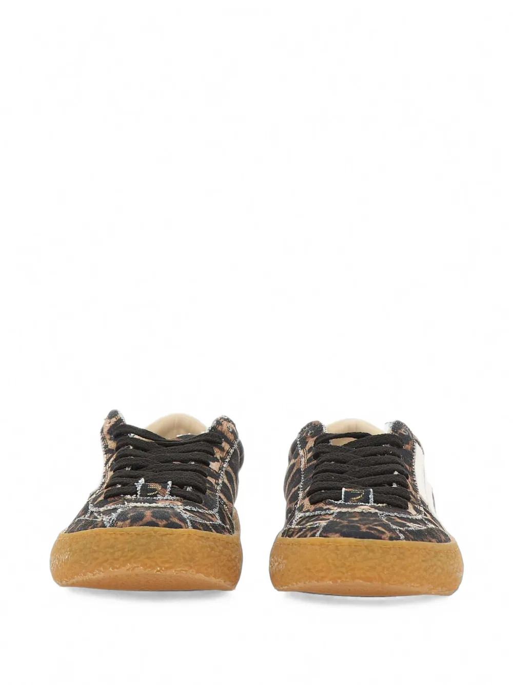 Puraai Sneakers met luipaardprint en franje Bruin