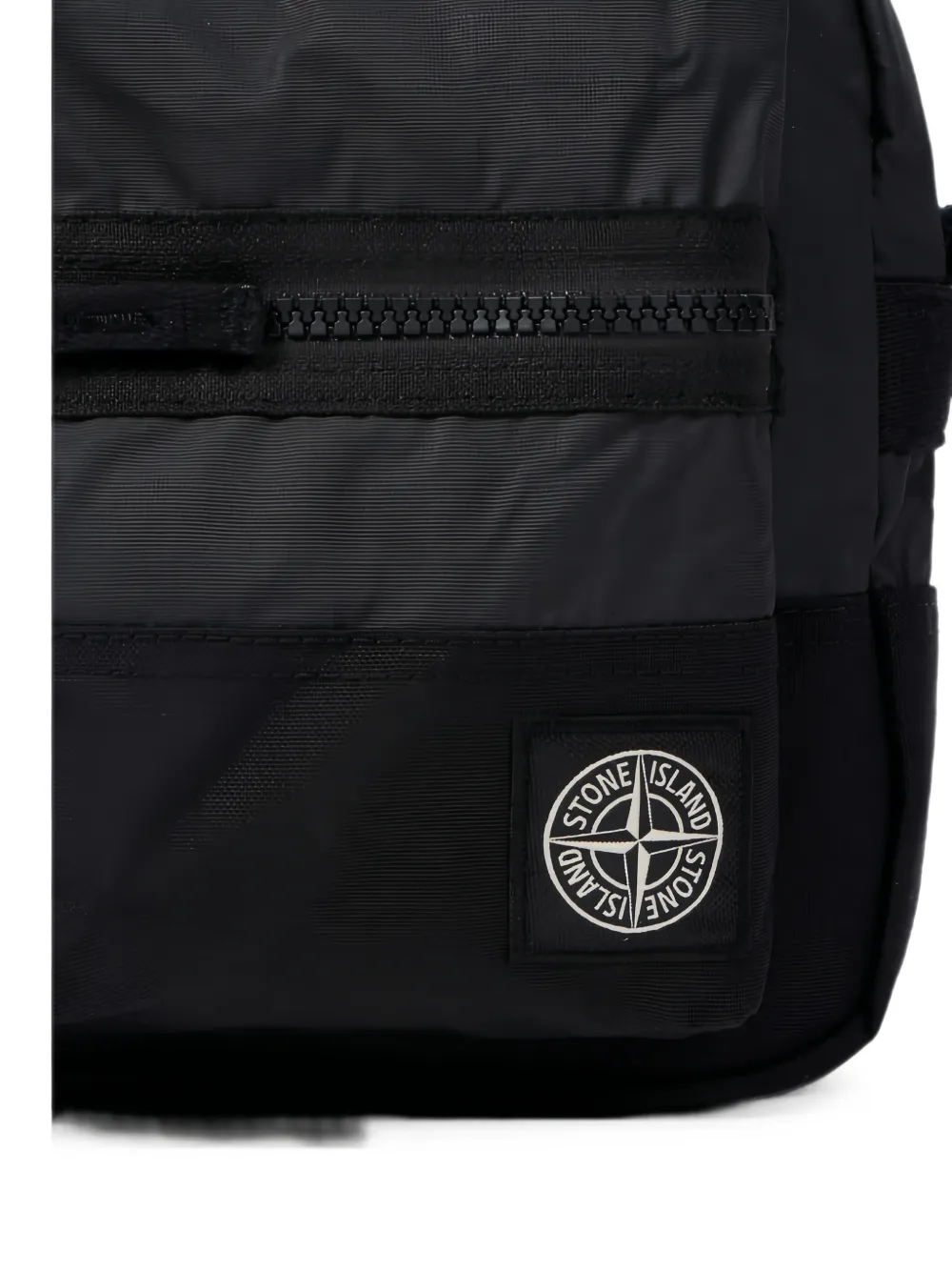 Stone Island Schoudertas met logopatch en vlakken Zwart