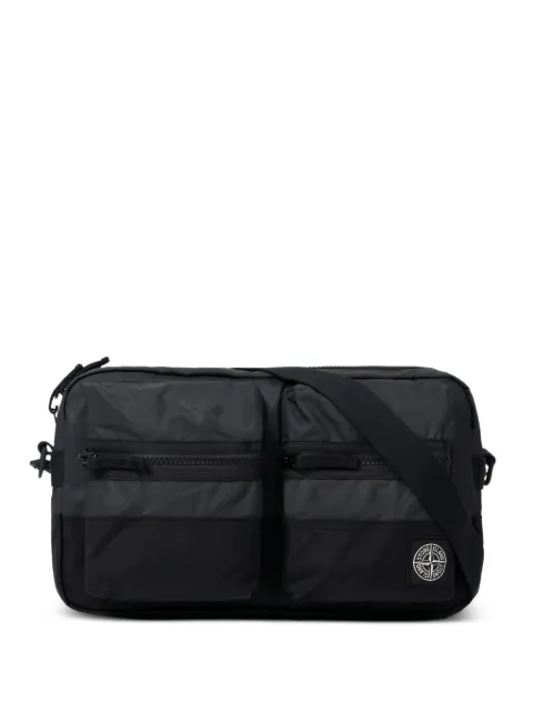 Stone Island logo-patch panelled shoulder bag