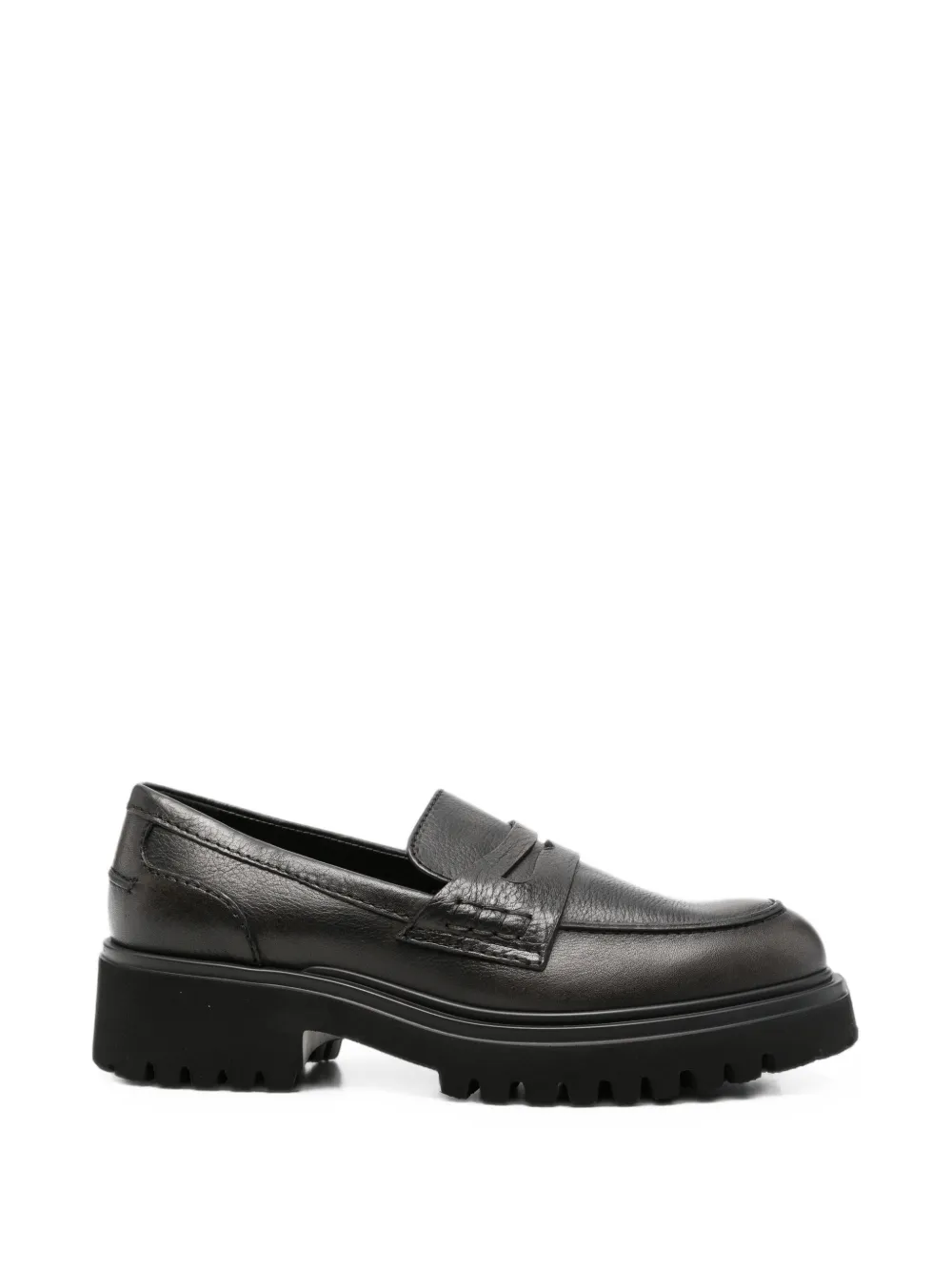 GUGLIELMO ROTTA chunky-sole leather loafers - Nero