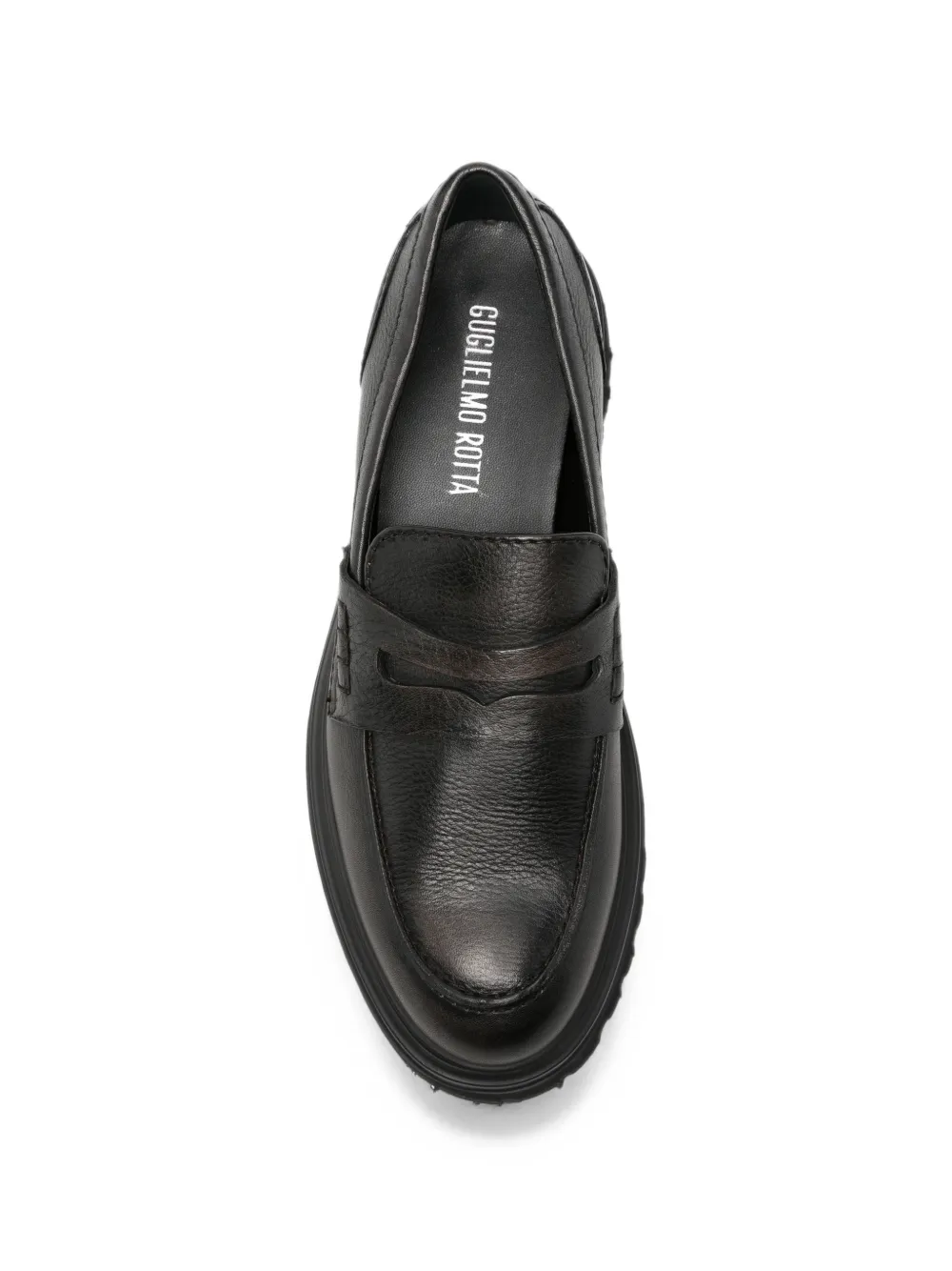 GUGLIELMO ROTTA chunky-sole leather loafers Zwart