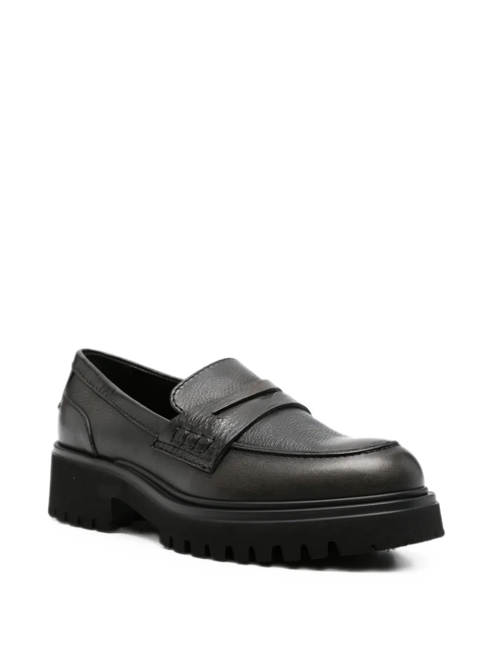 GUGLIELMO ROTTA chunky-sole leather loafers Zwart