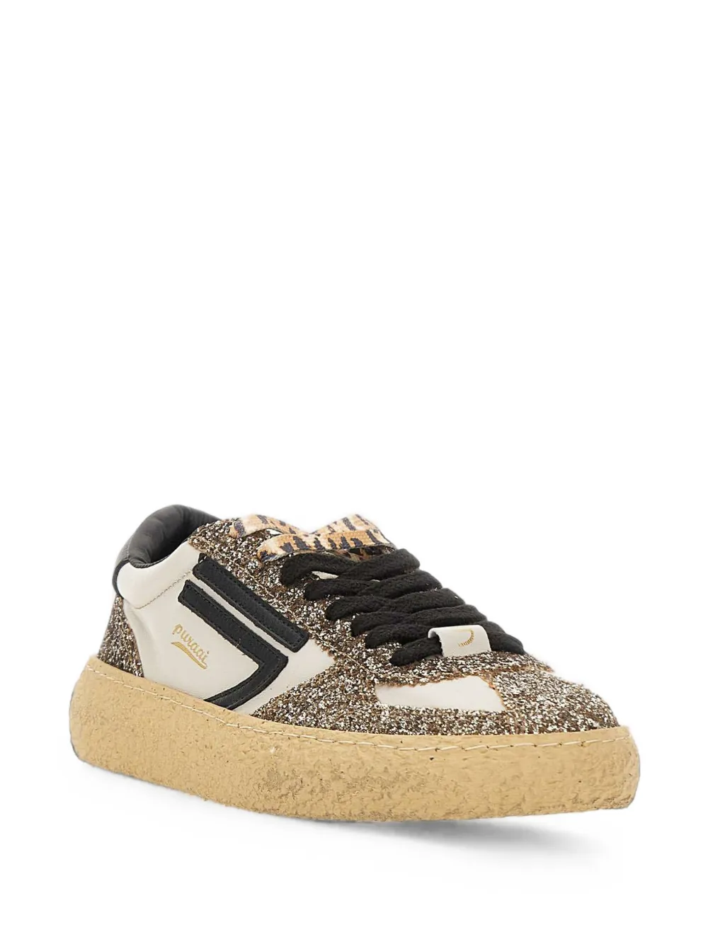 Puraai 1.01 Vintage sneakers met glitters Wit