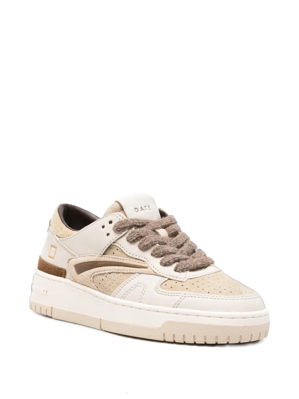 D.A.T.E. leather panelled sneakers Beige