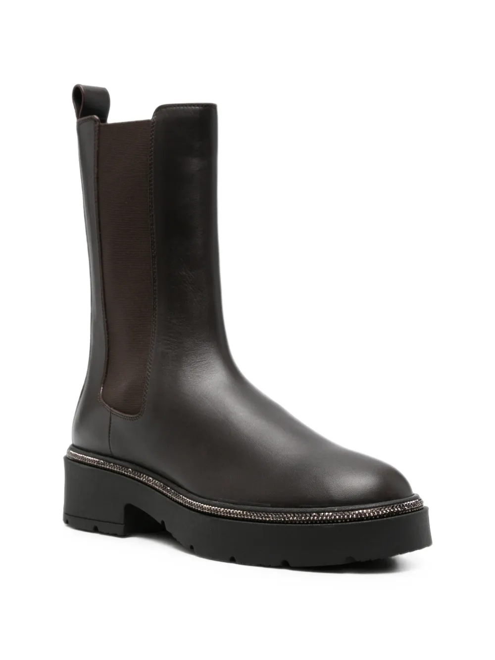 René Caovilla crystal-embellished Chelsea boots Bruin