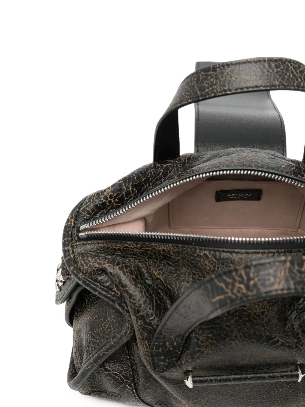 Jimmy Choo cracked-effect Barli tote bag Zwart