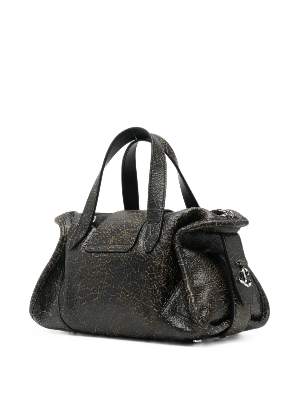 Jimmy Choo cracked-effect Barli tote bag Zwart