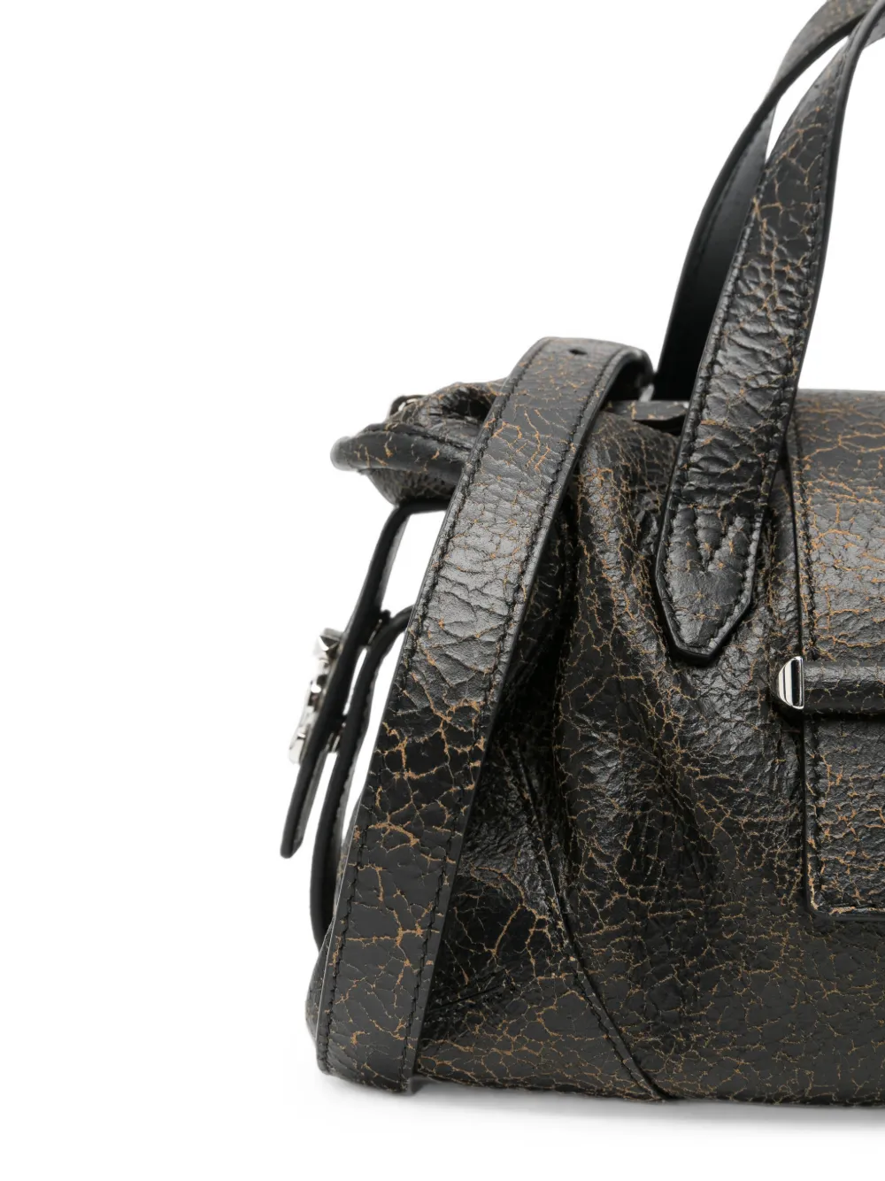 Jimmy Choo cracked-effect Barli tote bag Zwart