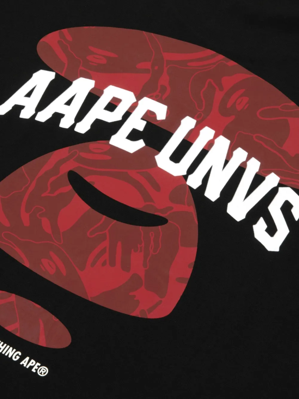AAPE BY *A BATHING APE AAPEUNVS katoenen T-shirt met logo-print Zwart