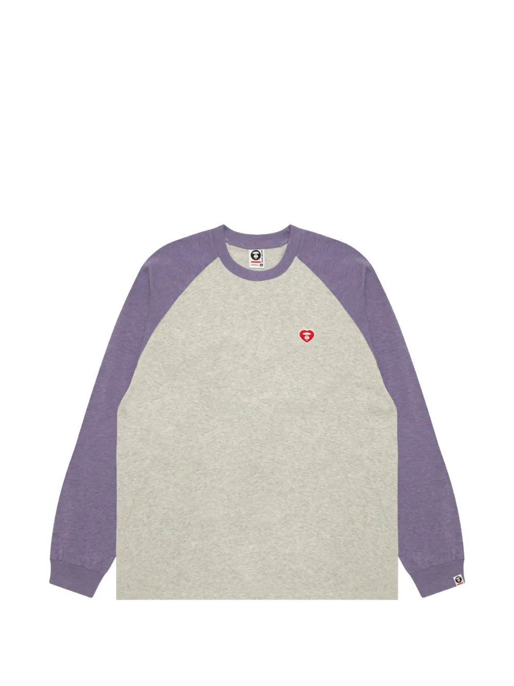 AAPE BY *A BATHING APE® футболка с рукавами реглан и нашивкой | серый | Image 1