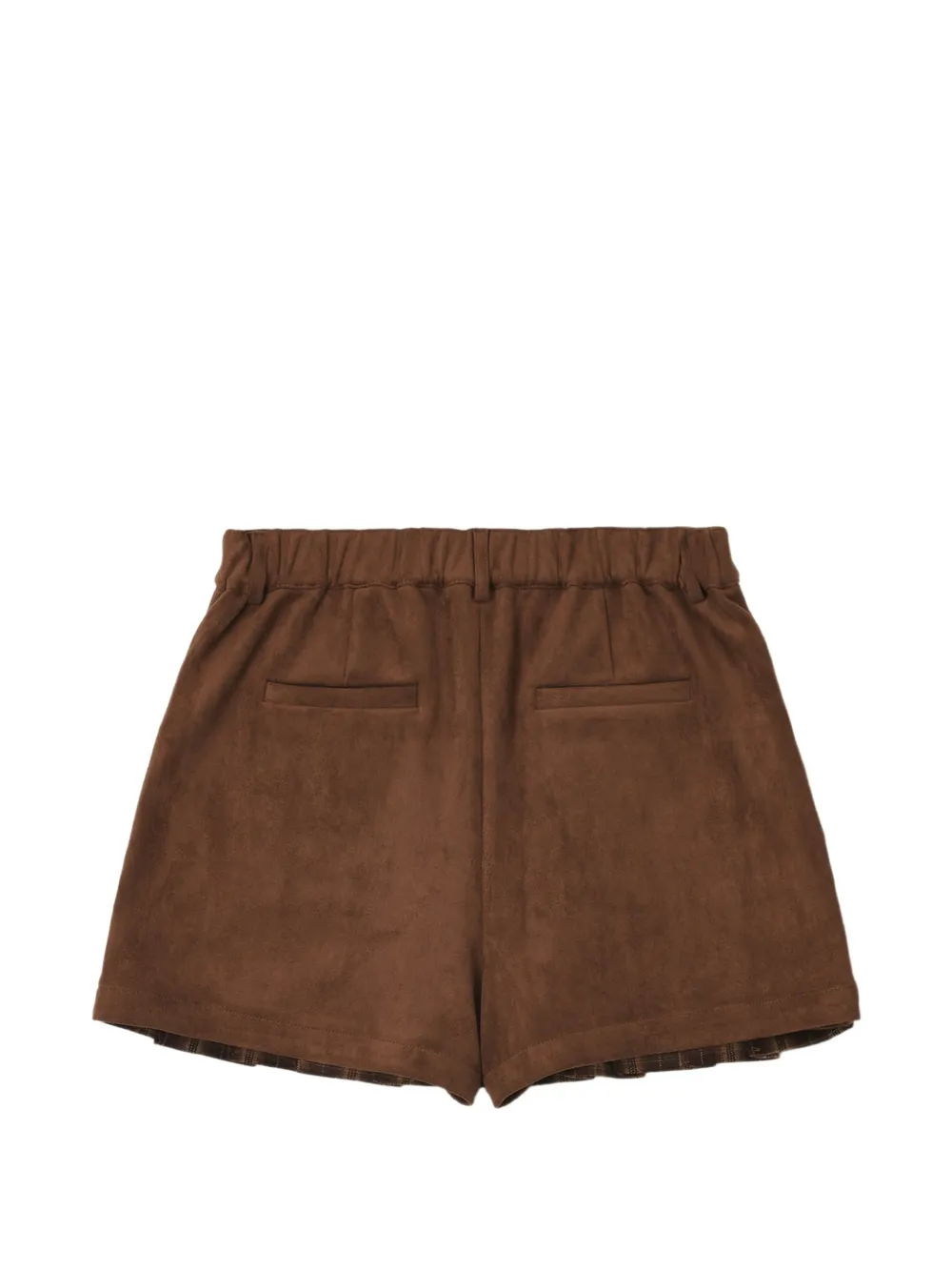Musium Div. Gelaagde geruite mini-shorts Bruin