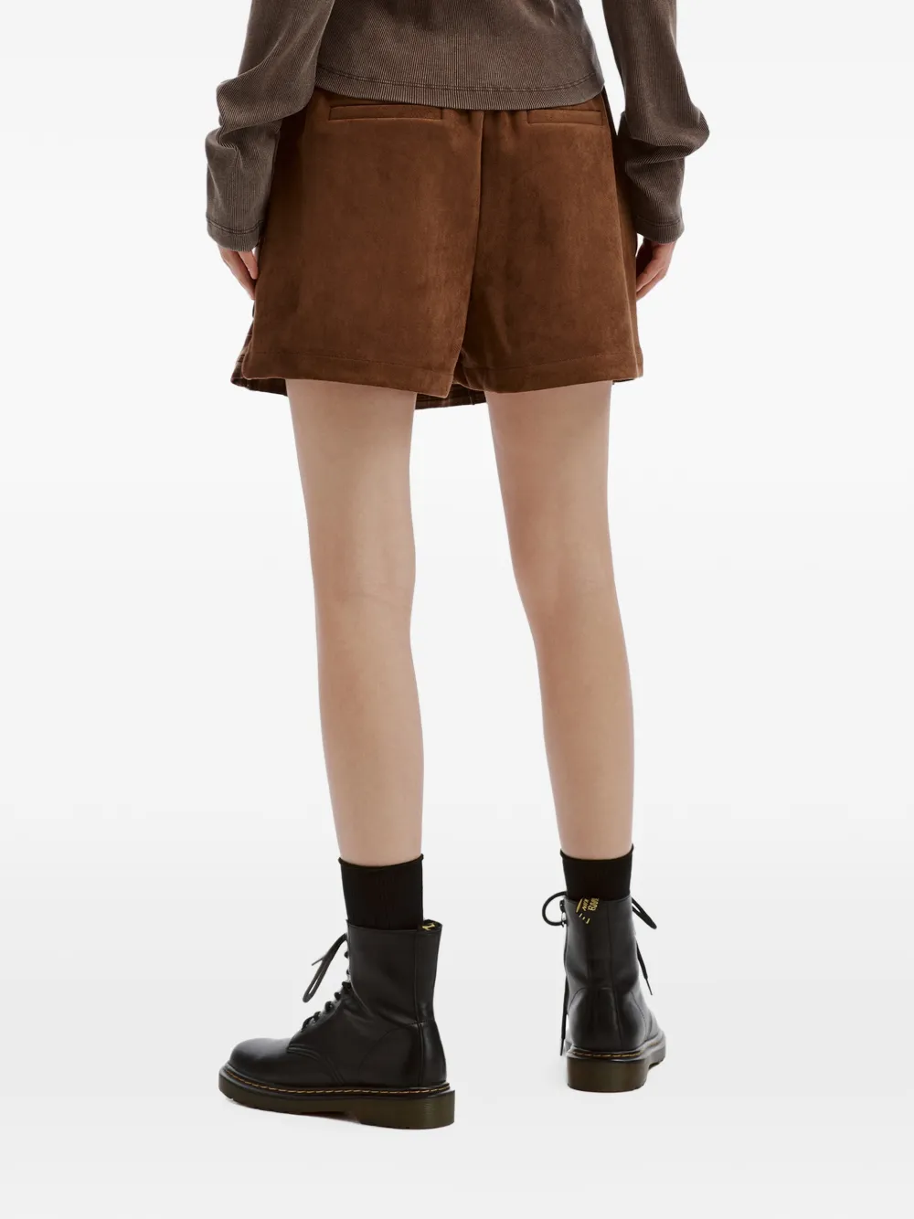 Musium Div. Gelaagde geruite mini-shorts Bruin