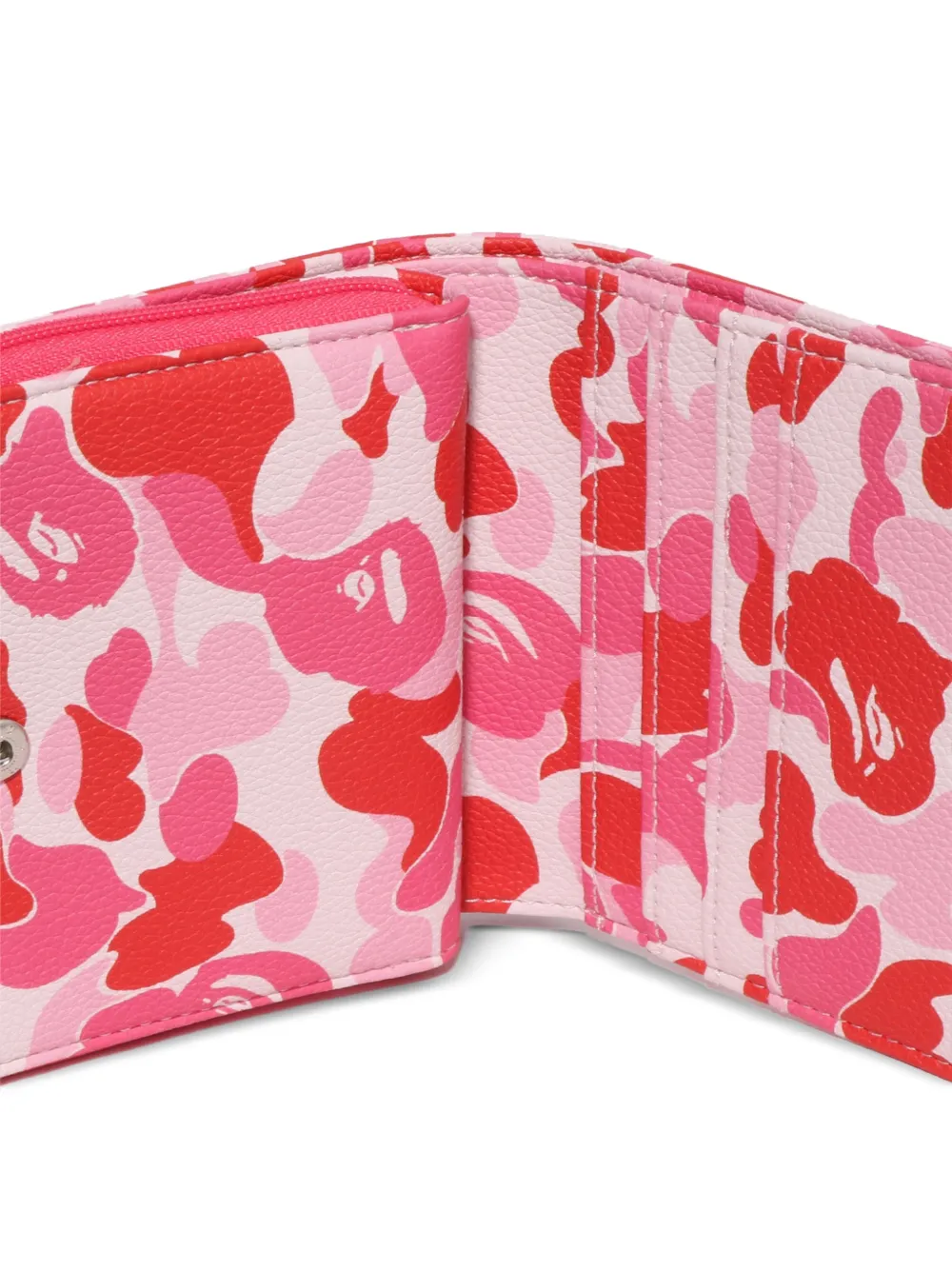 A BATHING APE mini ABC Camo wallet Roze