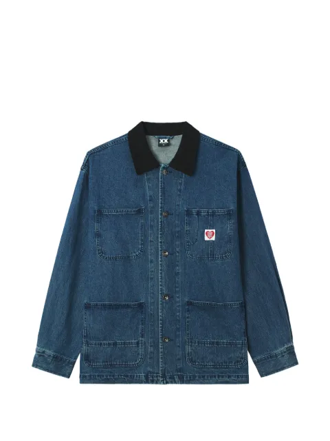 FINGERCROXX contrast-collar denim jacket