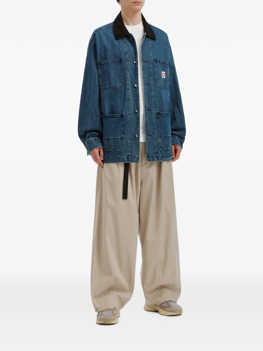 FINGERCROXX Denim jack met contrasterende kraag Blauw