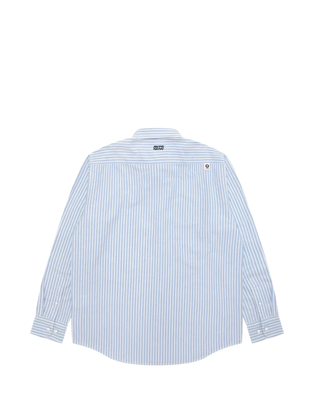 AAPE BY *A BATHING APE Moonface overhemd met logopatch en verticale streep Blauw