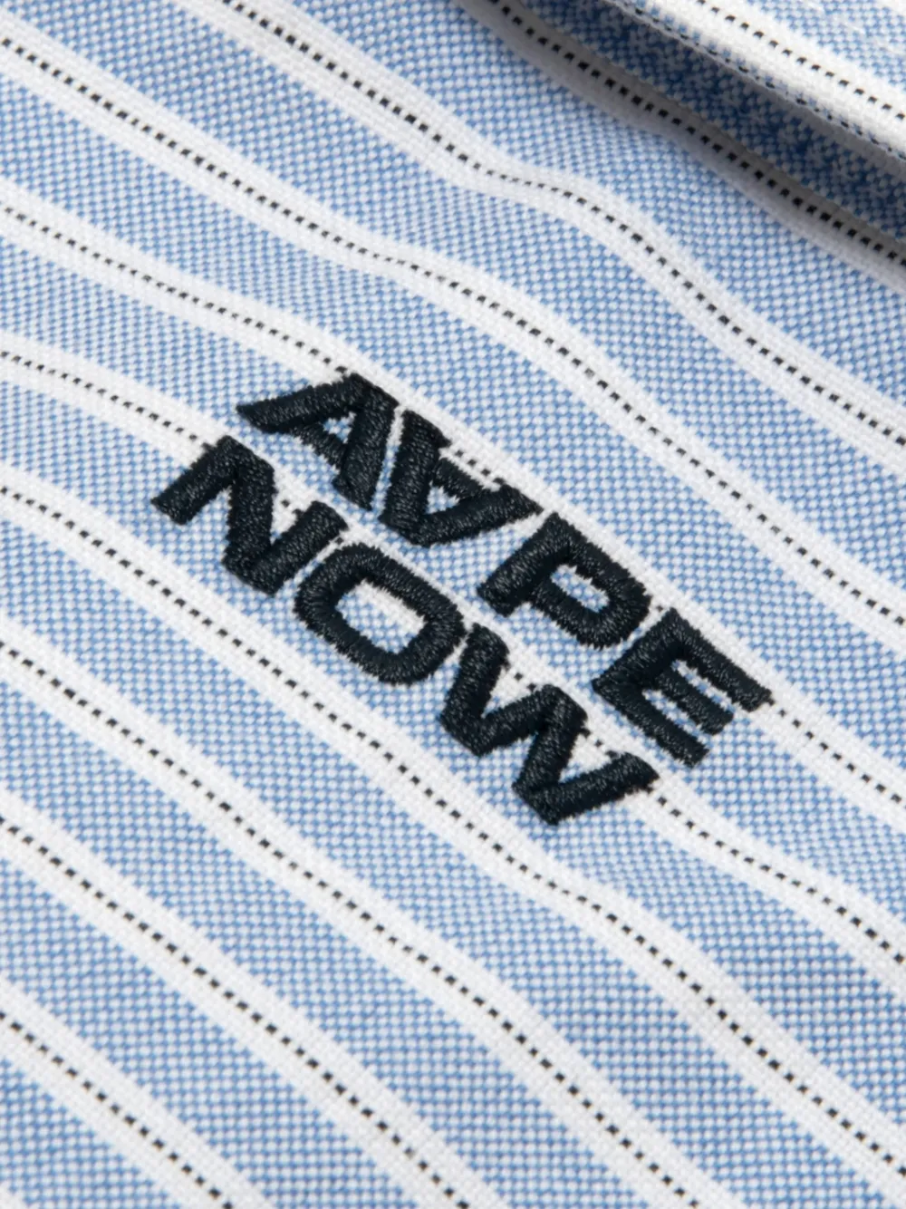 AAPE BY *A BATHING APE Moonface overhemd met logopatch en verticale streep Blauw