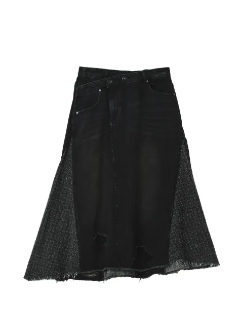 Musium Div. distressed panelled midi skirt