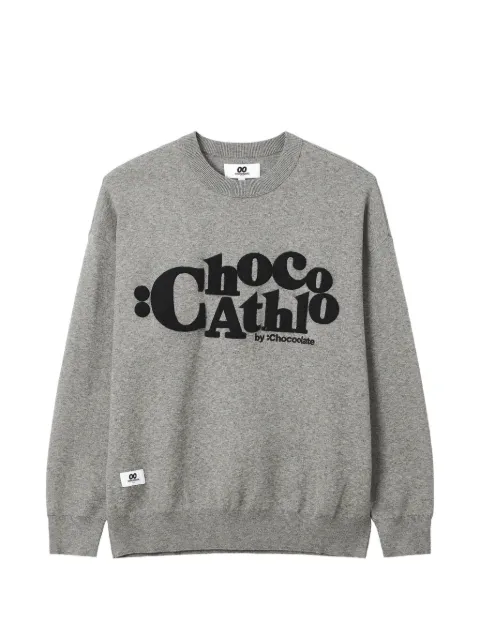CHOCOOLATE logo-print drop-shoulder sweatshirt