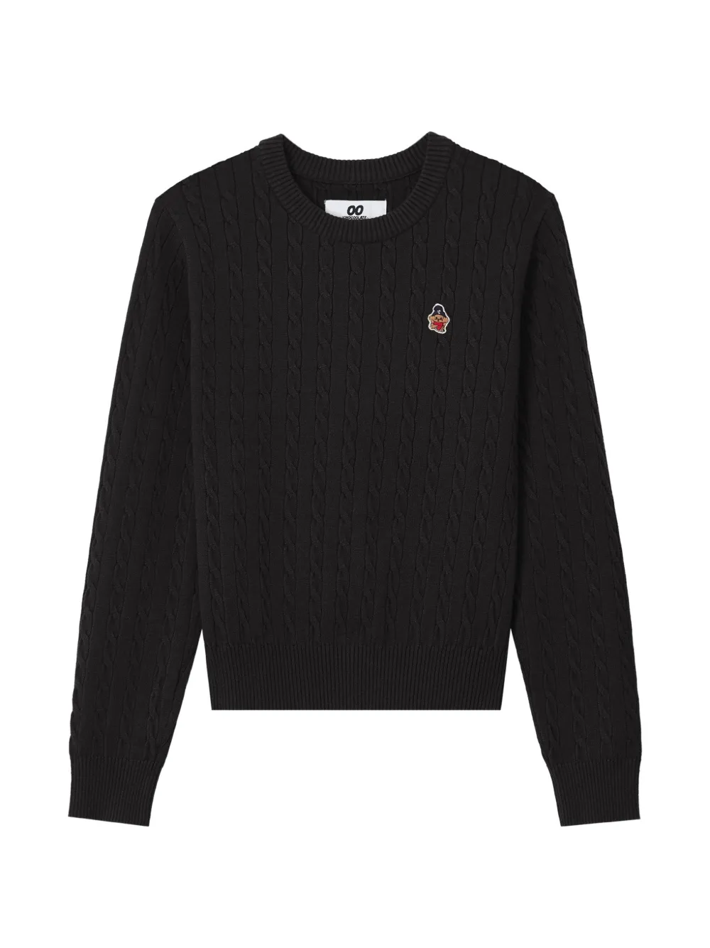 CHOCOOLATE cable-knit logo-patch sweater