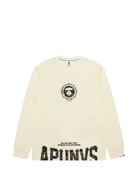 AAPE BY *A BATHING APE® AAPEUNVS logo-print long-sleeve T-shirt