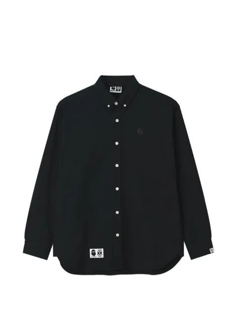 FINGERCROXX logo-patch button-down shirt