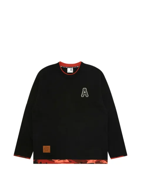 AAPE BY *A BATHING APE® logo-patch layered-effect T-shirt