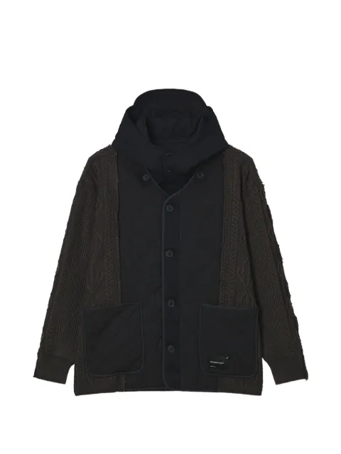 FIVE CM quilted cable-knit hooded jacket