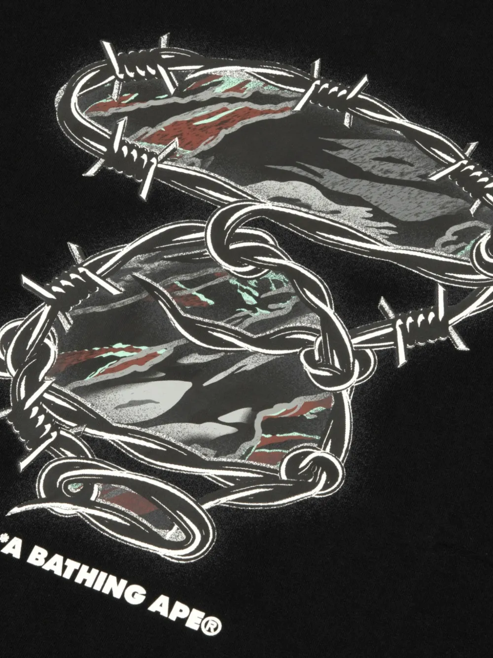 AAPE BY *A BATHING APE AAPEUNVS Moonface T-shirt met grafische print Zwart