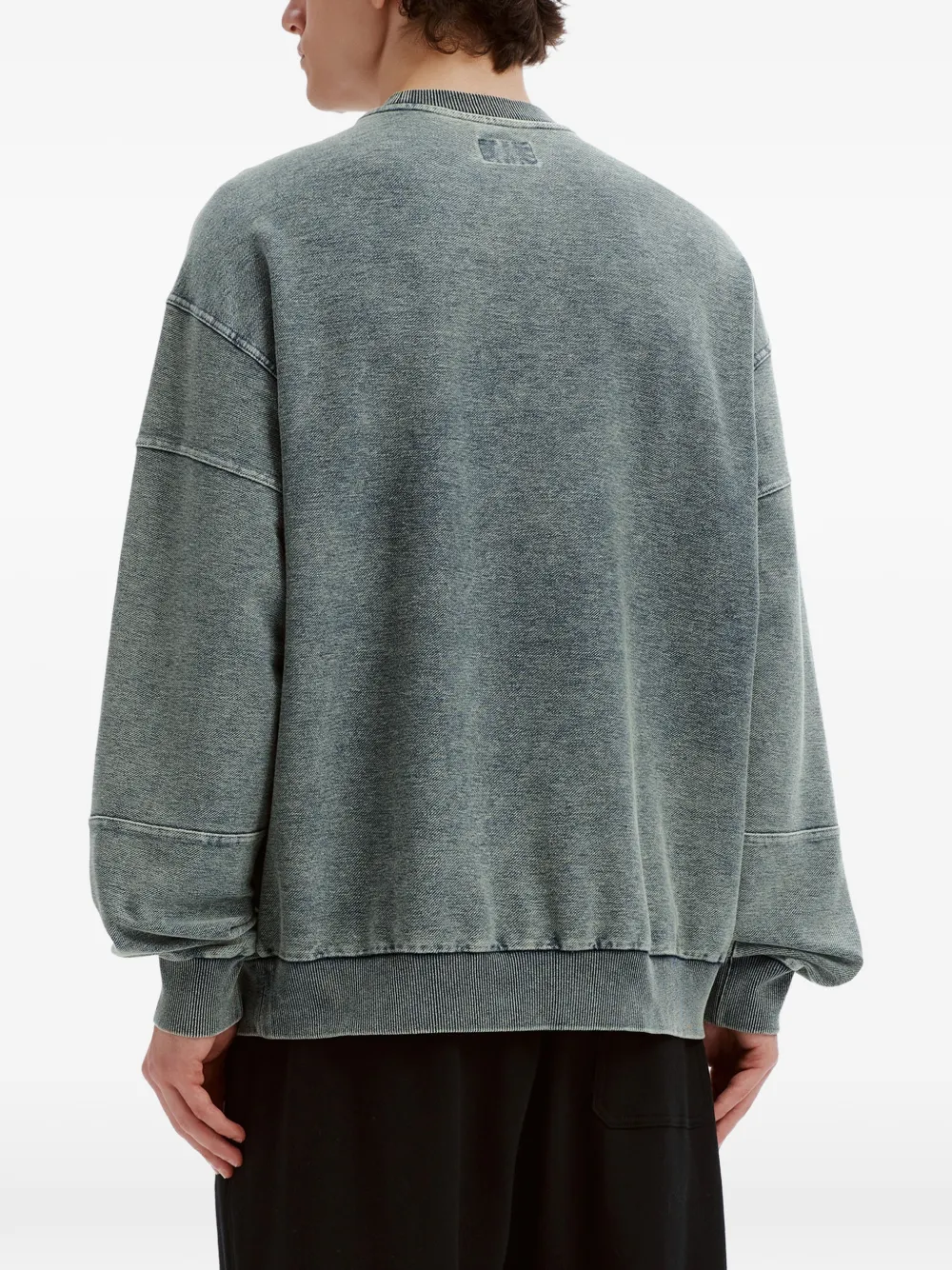 izzue Trui met acid wassing en vlakken Blauw