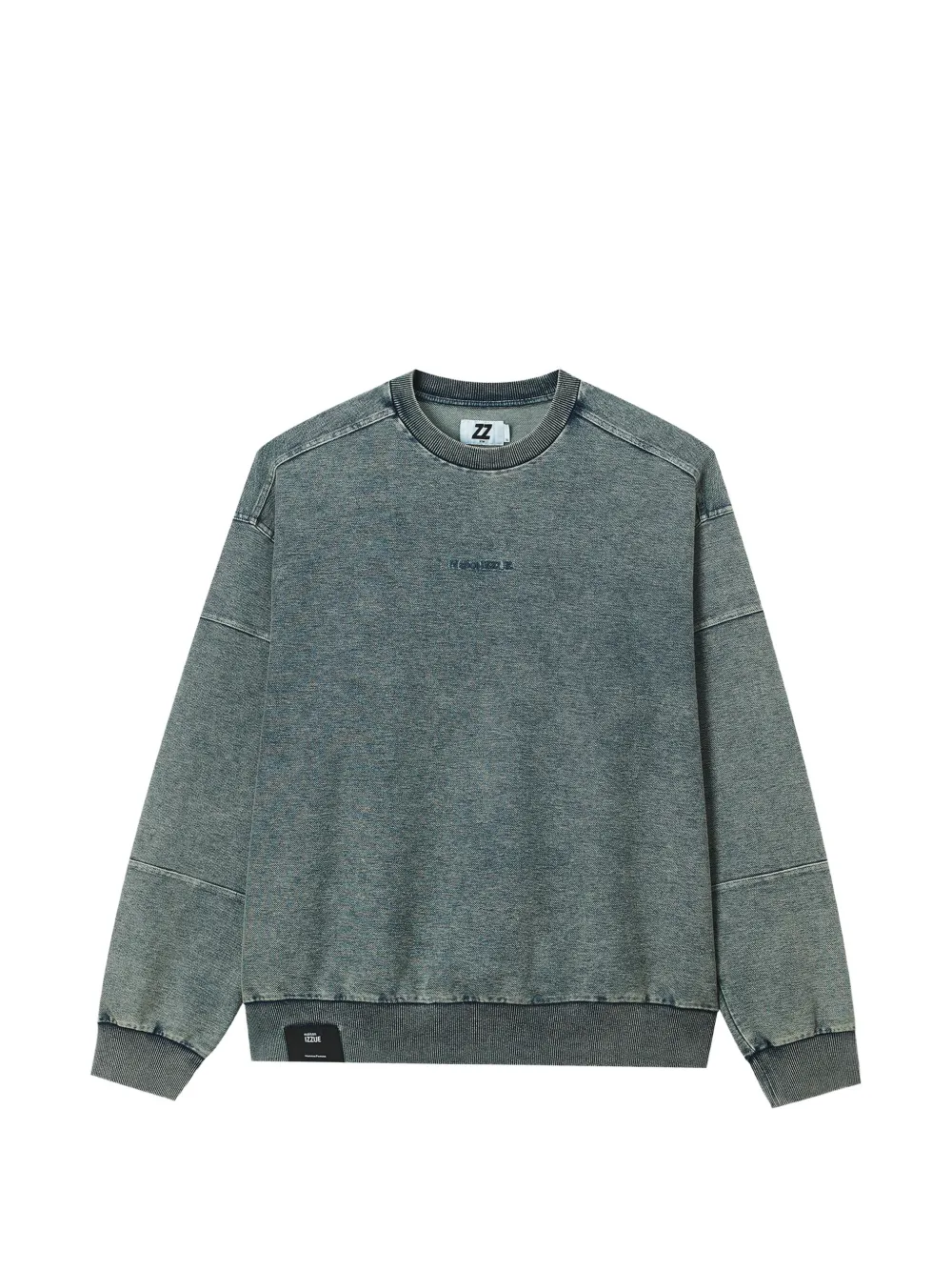 Izzue Acid-wash Panelled Sweater In Green